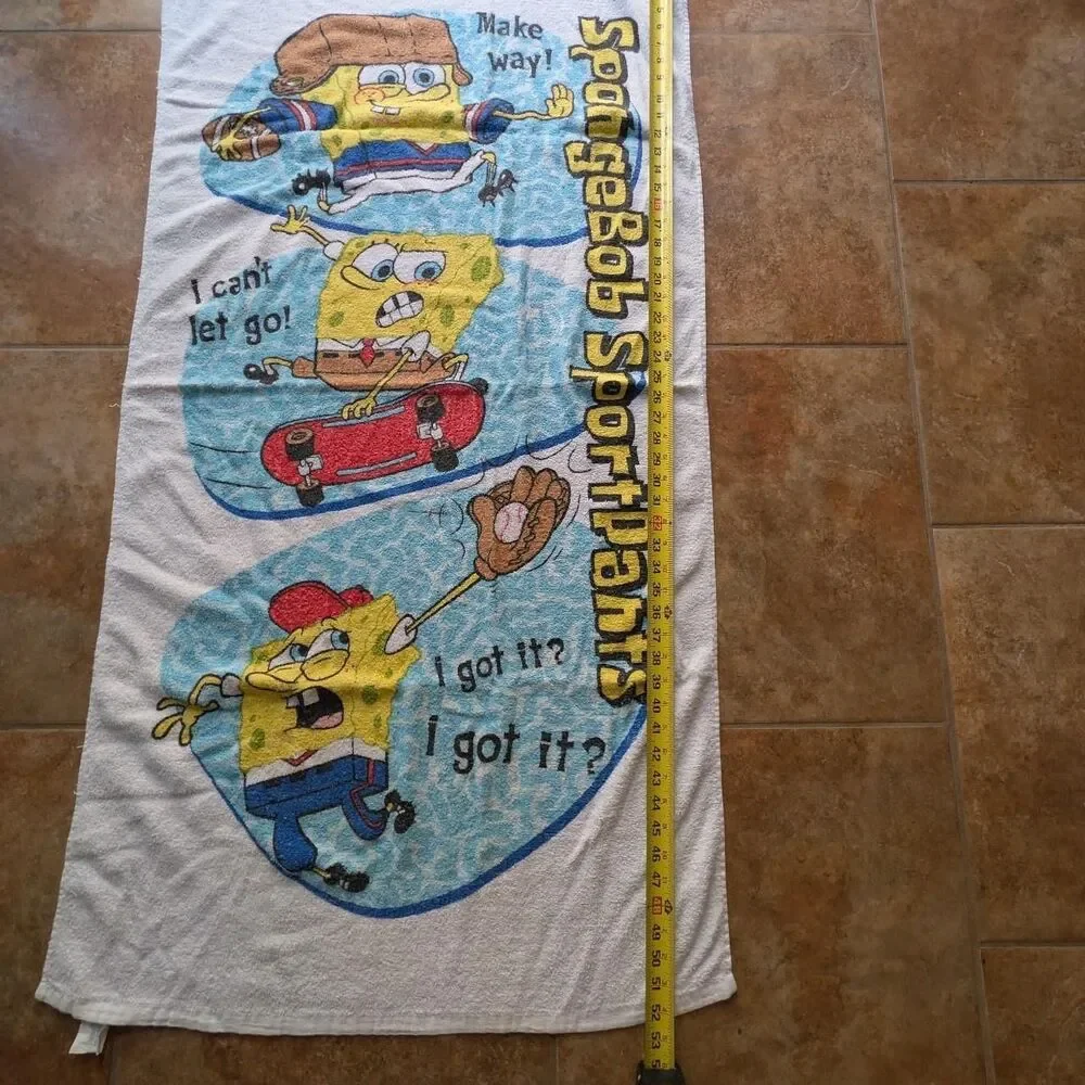 Nickelodeon y2k 2003 faded collectible SpongeBob SquarePants beach towel